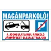 ZSONA DEKOR Magánparkoló! Műanyag tábla 320x500 mm