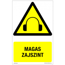 ZSONA DEKOR Magas zajszint Műanyag tábla 160x250 mm információs címke