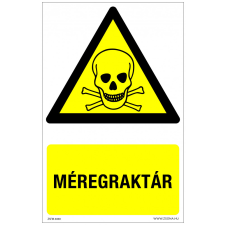 ZSONA DEKOR Méregraktár Műanyag tábla 320x500 mm információs címke