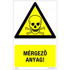 ZSONA DEKOR Mérgező anyag! Alumínium tábla 100x160 mm információs címke