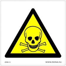 ZSONA DEKOR Mérgező anyag Öntapadós matrica 150x150 mm információs címke