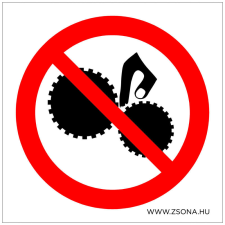 ZSONA DEKOR Mozgó gépbe nyúlni tilos! Öntapadós matrica 100x100 mm információs címke