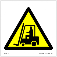 ZSONA DEKOR Munkagép-közlekedés! Műanyag tábla 150x150 mm információs címke