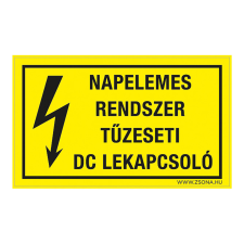 ZSONA DEKOR Napelemes rendszer tűzeseti dc lekapcsoló Öntapadós matrica 320x500 mm információs címke