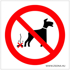 ZSONA DEKOR Nem kutya WC! Műanyag tábla 100x100 mm információs címke