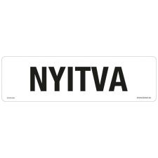ZSONA DEKOR Nyitva Öntapadós matrica 250x80 mm információs címke