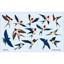 ZSONA DEKOR Öntapadós állatos-fecskék matrica csomag matrica