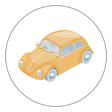 ZSONA DEKOR Öntapadós Ovis jel csomag Sárga autó mintával ajándéktárgy