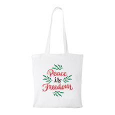 ZSONA DEKOR Peace is freedom - Bevásárló táska fehér
