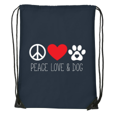 ZSONA DEKOR Peace love and dog - Sport táska navy kék