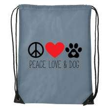 ZSONA DEKOR Peace love and dog - Sport táska szürke kézitáska és bőrönd