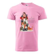 ZSONA DEKOR Póló A macskák boldoggá tesznek mintával - Rózsaszín XXXL méretben egyedi ajándék