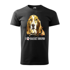 ZSONA DEKOR Póló Basset hound mintával - Fekete M méretben egyedi ajándék