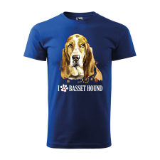 ZSONA DEKOR Póló Basset hound mintával - Kék XXL méretben egyedi ajándék