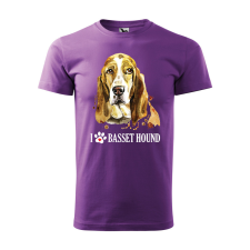 ZSONA DEKOR Póló Basset hound mintával - Lila M méretben egyedi ajándék