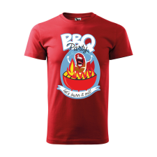 ZSONA DEKOR Póló BBQ party mintával - Piros L méretben egyedi ajándék