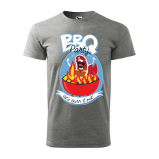 ZSONA DEKOR Póló BBQ party mintával - Szürke M méretben egyedi ajándék