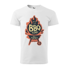 ZSONA DEKOR Póló BBQ time mintával - Fehér L méretben v2 egyedi ajándék
