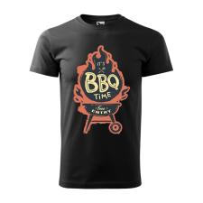 ZSONA DEKOR Póló BBQ time mintával - Fekete L méretben egyedi ajándék