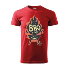 ZSONA DEKOR Póló BBQ time mintával - Piros L méretben v2 egyedi ajándék