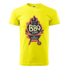 ZSONA DEKOR Póló BBQ time mintával - Sárga XL méretben v2 egyedi ajándék