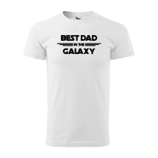 ZSONA DEKOR Póló Best dad in the galaxy mintával - Fehér L méretben egyedi ajándék
