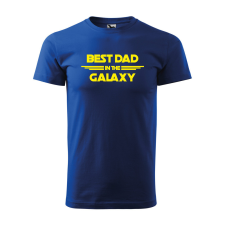 ZSONA DEKOR Póló Best dad in the galaxy mintával - Kék L méretben egyedi ajándék