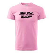 ZSONA DEKOR Póló Best dad in the galaxy mintával - Rózsaszín XL méretben egyedi ajándék