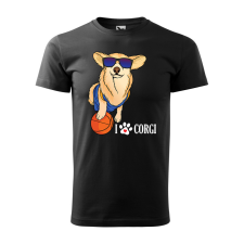 ZSONA DEKOR Póló Corgi mintával - Fekete XL méretben egyedi ajándék