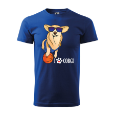ZSONA DEKOR Póló Corgi mintával - Kék XL méretben v2 egyedi ajándék