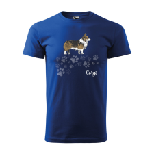 ZSONA DEKOR Póló Corgi mintával - Kék XXXL méretben v1 egyedi ajándék
