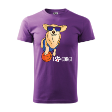 ZSONA DEKOR Póló Corgi mintával - Lila XXXL méretben v2 egyedi ajándék