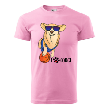 ZSONA DEKOR Póló Corgi mintával - Rózsaszín S méretben v2 egyedi ajándék