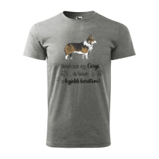 ZSONA DEKOR Póló Corgi mintával - Szürke XXXL méretben egyedi ajándék