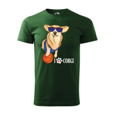ZSONA DEKOR Póló Corgi mintával - Zöld XXXL méretben v2 egyedi ajándék