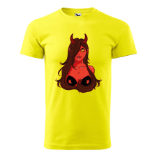 ZSONA DEKOR Póló Démon lány mintával - Sárga XL méretben egyedi ajándék