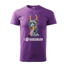 ZSONA DEKOR Póló Dobermann mintával - Lila S méretben v2 egyedi ajándék
