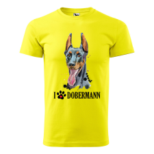 ZSONA DEKOR Póló Dobermann mintával - Sárga XXXL méretben egyedi ajándék