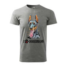 ZSONA DEKOR Póló Dobermann mintával - Szürke S méretben egyedi ajándék