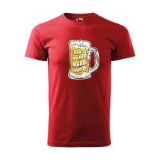 ZSONA DEKOR Póló Dont worry, beer happy mintával - Piros M méretben egyedi ajándék