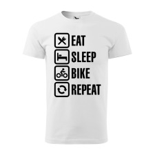 ZSONA DEKOR Póló Eat sleep bike repeat mintával - Fehér XL méretben egyedi ajándék