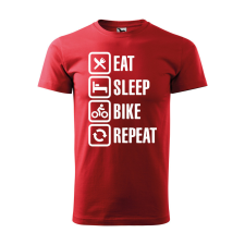 ZSONA DEKOR Póló Eat sleep bike repeat mintával - Piros XXL méretben egyedi ajándék