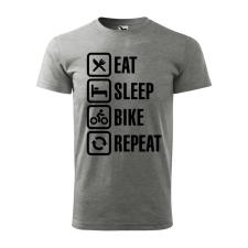 ZSONA DEKOR Póló Eat sleep bike repeat mintával - Szürke XXL méretben egyedi ajándék