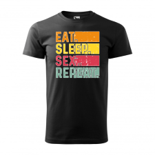 ZSONA DEKOR Póló Eat sleep sex repeat mintával - Fekete XL méretben egyedi ajándék