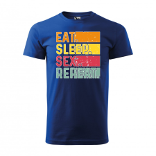 ZSONA DEKOR Póló Eat sleep sex repeat mintával - Kék XXXL méretben egyedi ajándék