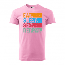 ZSONA DEKOR Póló Eat sleep sex repeat mintával - Rózsaszín XL méretben egyedi ajándék
