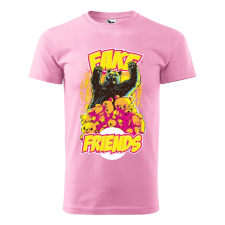 ZSONA DEKOR Póló Fake friends mintával - Rózsaszín L méretben egyedi ajándék