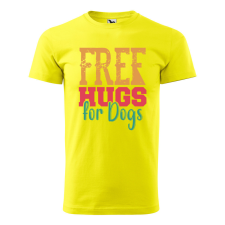 ZSONA DEKOR Póló Free hugs for dog mintával - Sárga XXL méretben egyedi ajándék