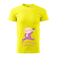 ZSONA DEKOR Póló Hamarosan érkezem lány mintával - Sárga S méretben egyedi ajándék