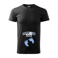 ZSONA DEKOR Póló Hamarosan jövök! Fiú mintával - Fekete L méretben egyedi ajándék